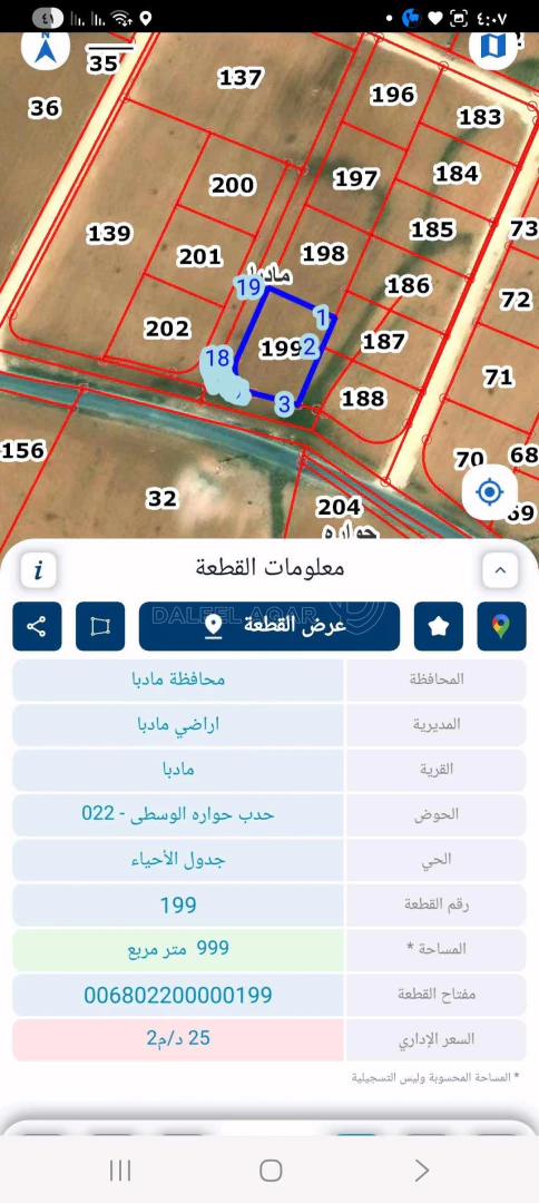 أرض في يوجد  لدينا دونمات للبيع في مادبا سكن أ مغاريب حوا - 40,000 دأ - صورة 1
