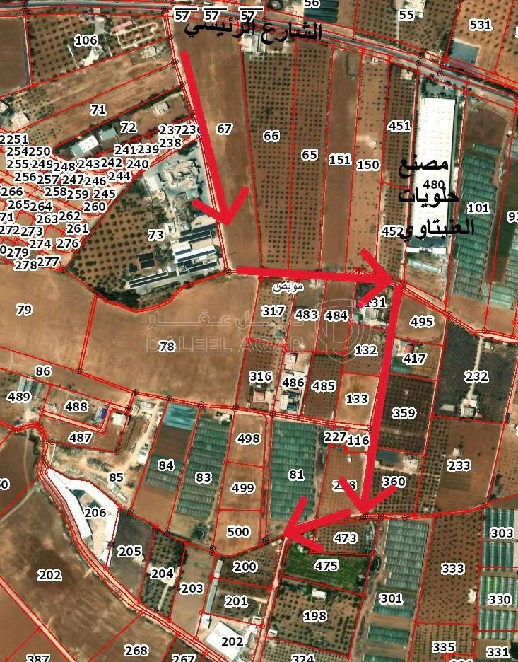 أرض في موبص خلف حلويات العنبتاةي - 122,000 دأ - صورة 1