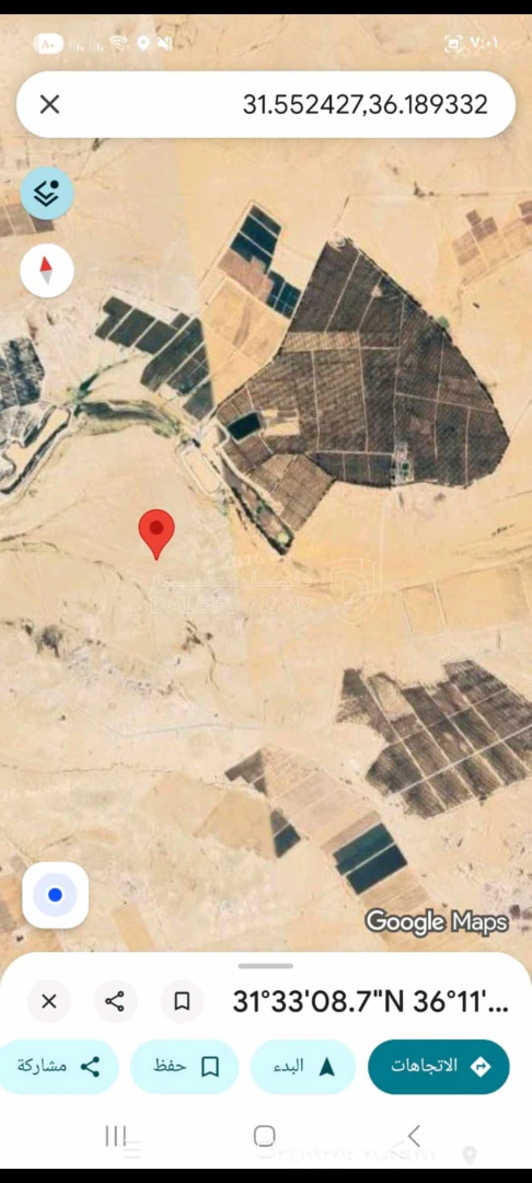 أرض في ارض البيع جنوب عمان الخريم مساحة ارض ٣٥٠٠٠ - 4,000 دأ - صورة 1