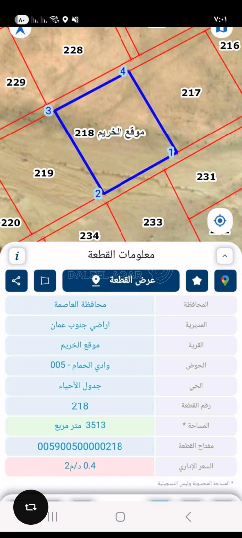 أرض في ارض البيع جنوب عمان الخريم مساحة ارض ٣٥٠٠٠ - 4,000 دأ - صورة 1
