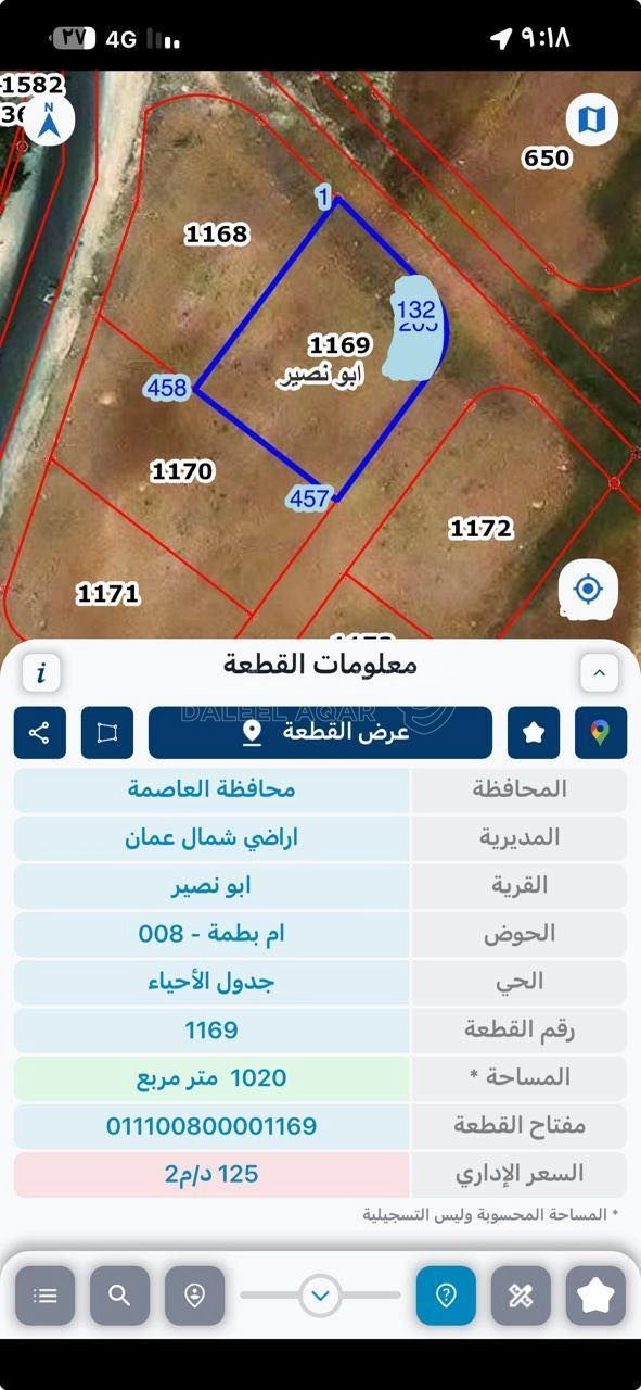 أرض في ارض تجارية للبيع موقع استثماري مميز ابو نصير  - 500,000 دأ - صورة 1
