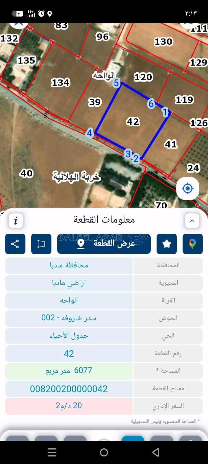 أرض في ارض للبيع في مادبا منطقة المريجمة  - 182,000 دأ - صورة 1