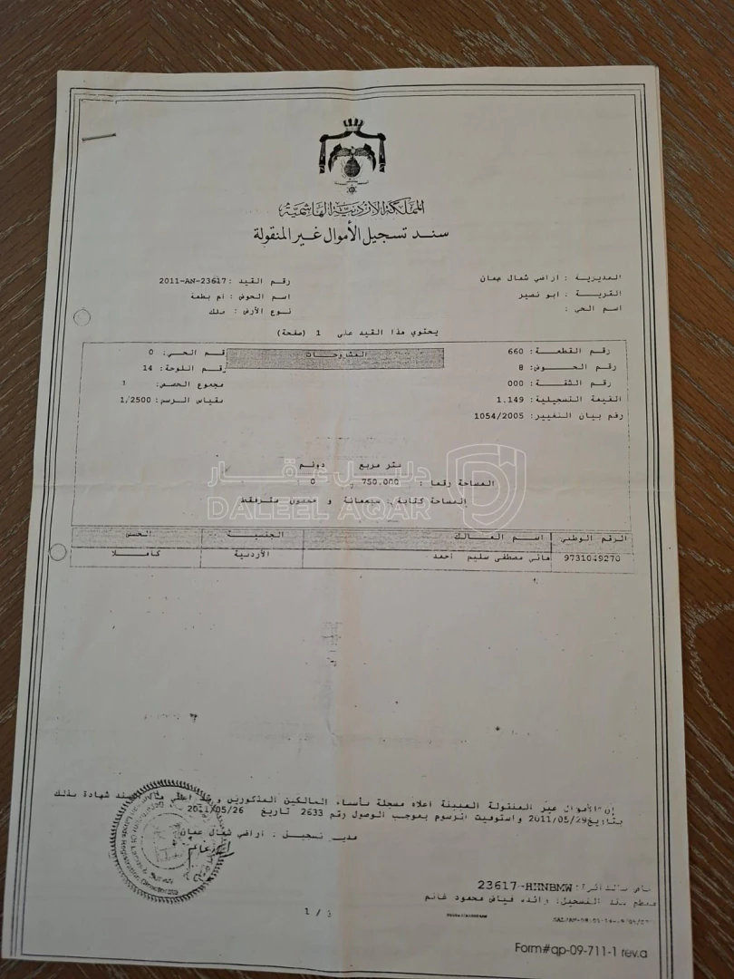 أرض في ابونصير / قرية ابونصير ام بطمه - 90,000 دأ - صورة 1