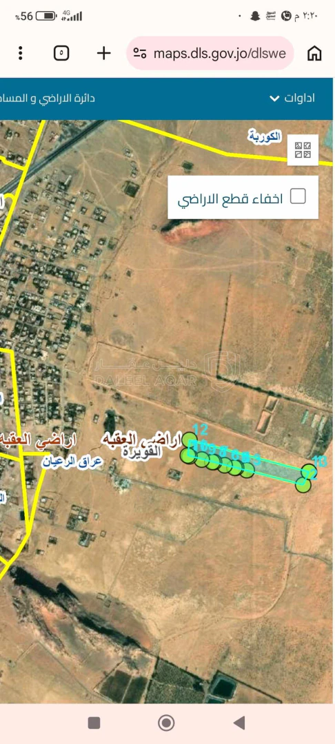 أرض في أرض للبيع ، القويرة حوض 19 قريبة جداً من التنظيم  - 120,000 دأ - صورة 1