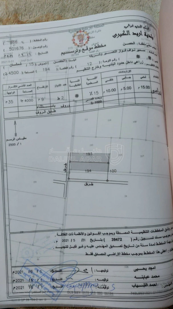 أرض في الحصن شمشان - 112,500 دأ - صورة 1