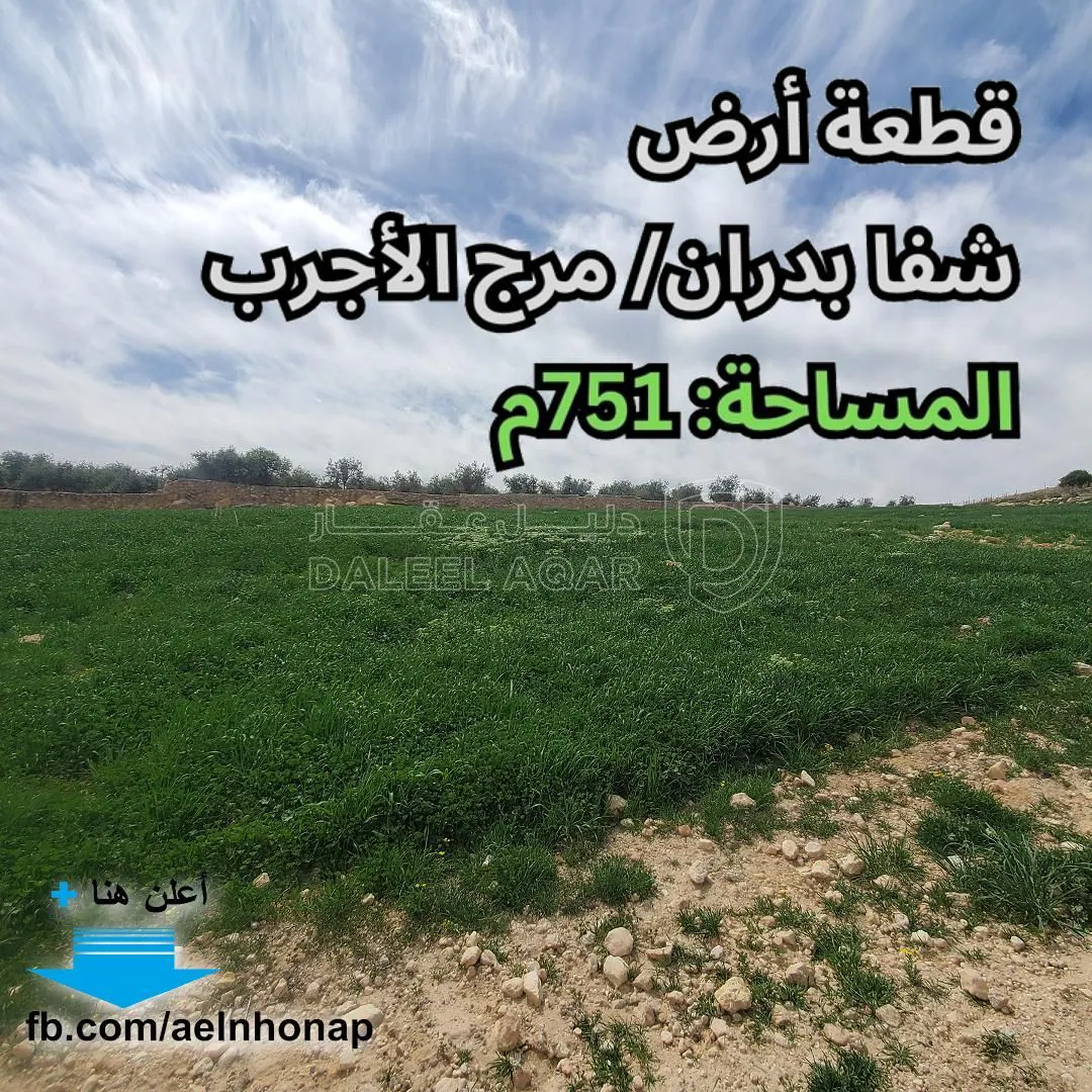 أرض في شفا بدران/ مرج الأجرب - قرب مسجد الحاج معود - 85,000 دأ - صورة 1