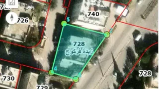 أرض - اربد زبده فركوح قرب مستشفى الاميره بسمة الجديد - 135000 دأ