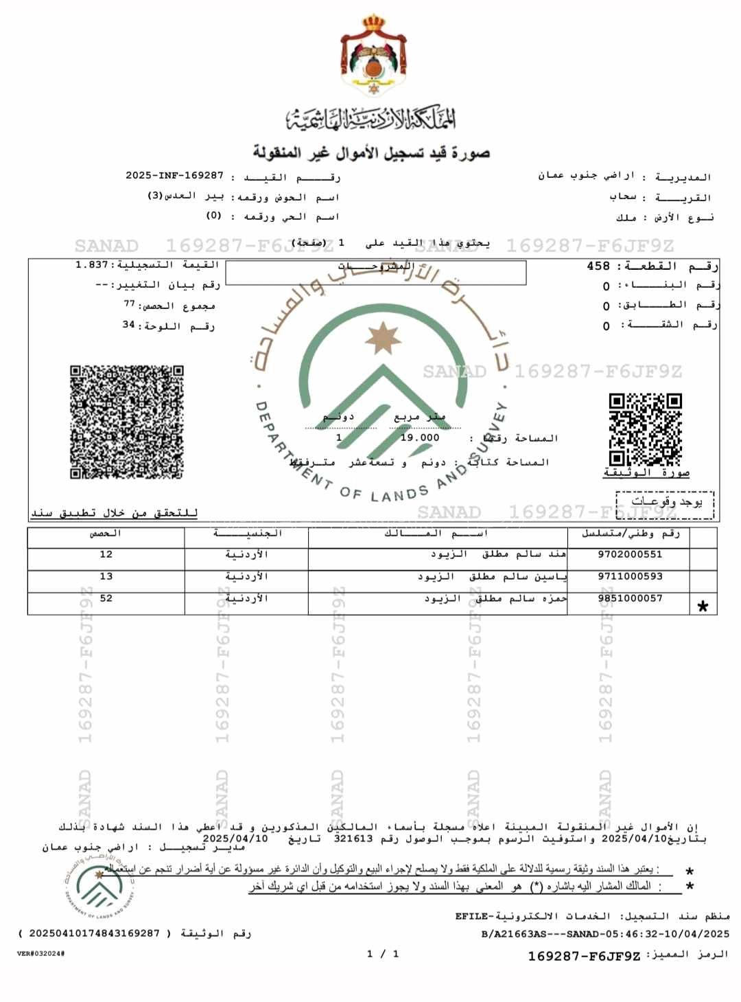 أرض في سحاب مقابل مدرسه عبدالله الثاني التميز - 150,000 دأ - صورة 1