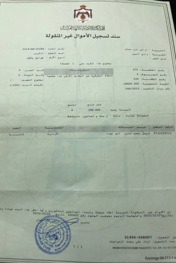 شقة في شقه للبيع ارضيه في الجندويل مقابل الكرسي  - 115,000 دأ - صورة 1