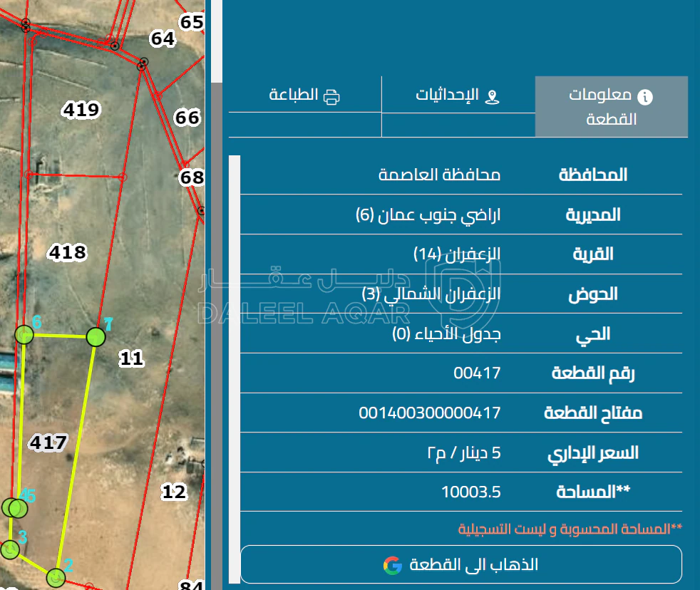 أرض في اراضي للبيع في جنوب عمان حوض الزعفران الشمالي - 20,000 دأ - صورة 1