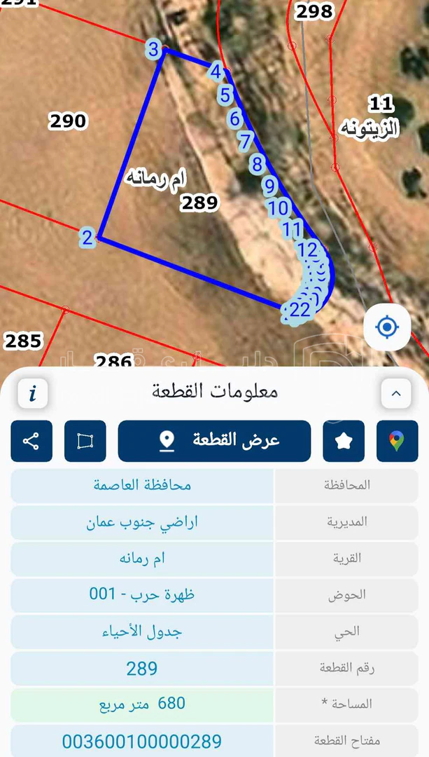 أرض في أرض للبيع في منطقة أم رمانة،خلف فلل الأندلسية - 62,000 دأ - صورة 1