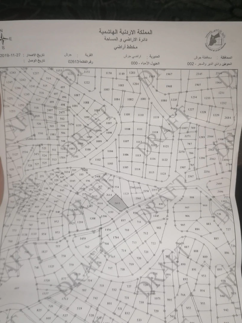 أرض في جرش جبل الشيخ مصلح  - 80,000 دأ - صورة 1