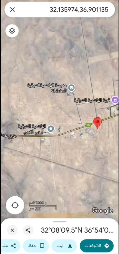 أرض في المفرق لواء البادية الشمالية الشرقية قرية الهاشمية الشرقية طريق عمان بغداد الدولي  - 11,500 دأ - صورة 1
