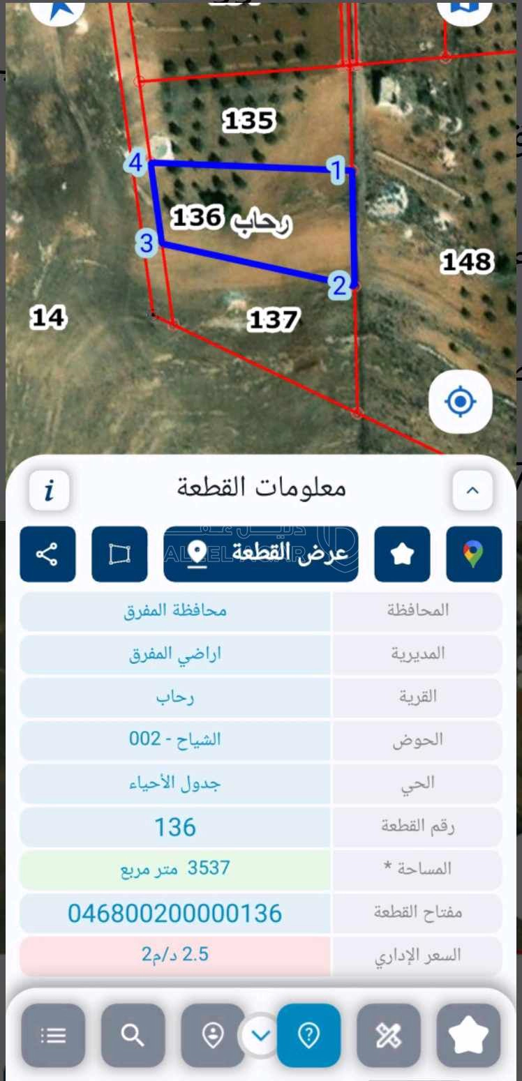 أرض في المفرق رحاب  - 36,500 دأ - صورة 1