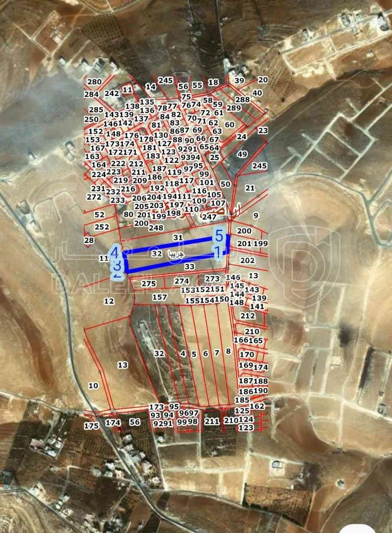 أرض في جريبا - طريق شفا بدران ـ جريبا بجانب فيلا احمد خضر وفيلا كليفلاند مانشن  - 450,000 دأ - صورة 1