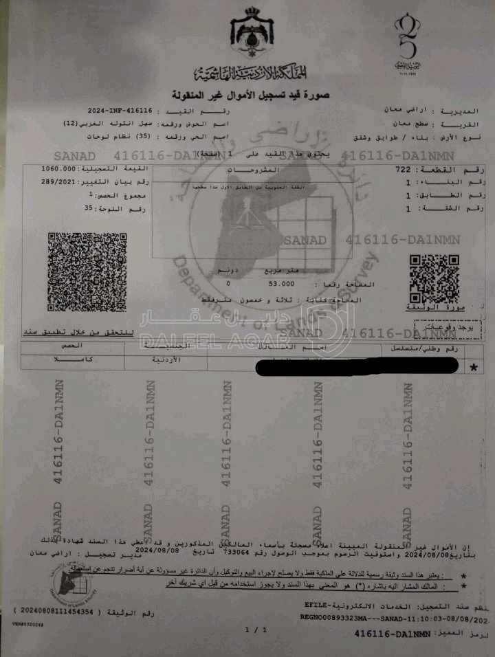 شقة في معان طريق اذرح  - 17,500 دأ - صورة 1